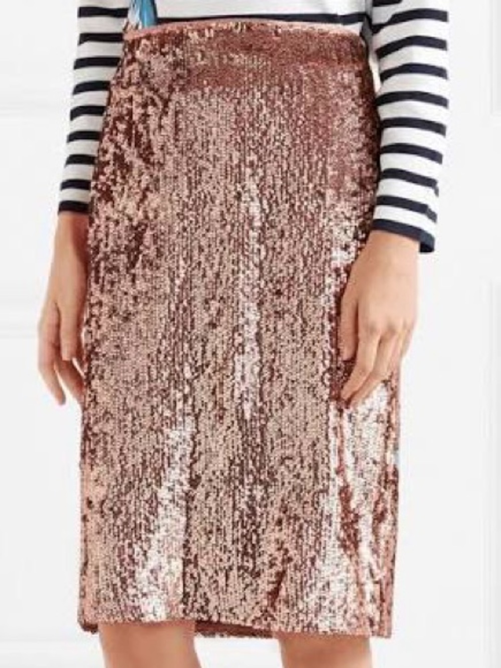 J. Crew Sequin Pencil Skirt in Rose Gold Size 2 NWT